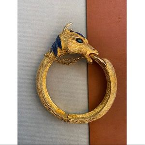 Vintage Pauline Rader Golden Horse Clamp Bracelet